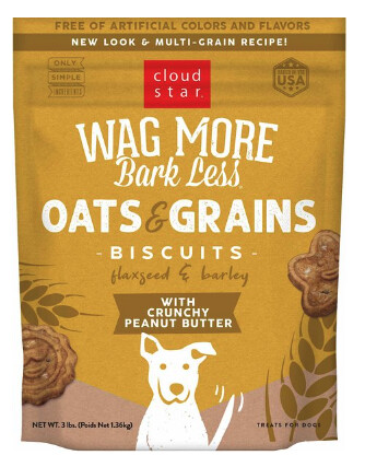 WAG MORE CRUNCHY TREATS PEANUT BUTTER 3lb
