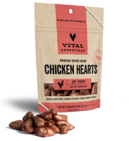 VITAL ESSENTIALS FD CAT TREAT CHICKEN HEARTS .8 OZ