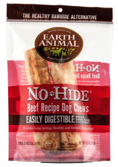 EARTH ANIMAL NO HIDE BEEF CHEWS MEDIUM 2 PK