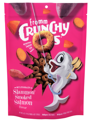 FROMM TREATS DOG CRUNCHY O&#39;S SLAMMON SMOKED SALMON 6 OZ