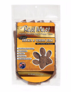 REAL MEAT CHICKEN &amp; VENISON STRIPS 8 OZ