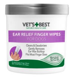 Vet&#39;s Best Ear Finger Wipes 50 Ct