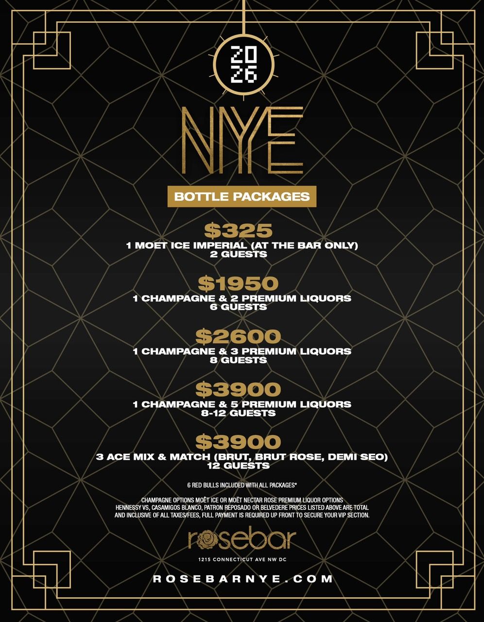 NYE26 TABLE PACKAGES