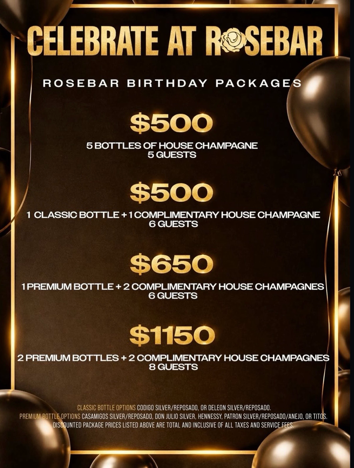FRIDAY VIP TABLES