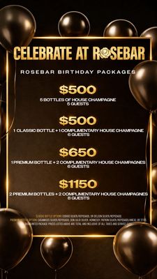 Friday & Saturday Birthday Package Friday & Saturday Birthday Package
