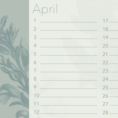 Blue botanische verjaardagskalender