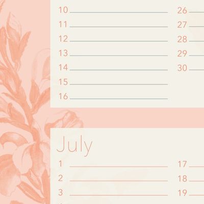 Peach botanische verjaardagskalender