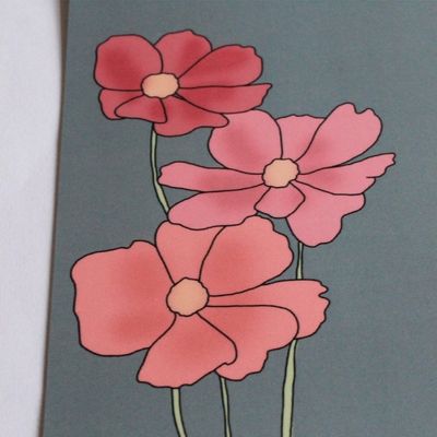 Fleurige Bloemen op Blauw