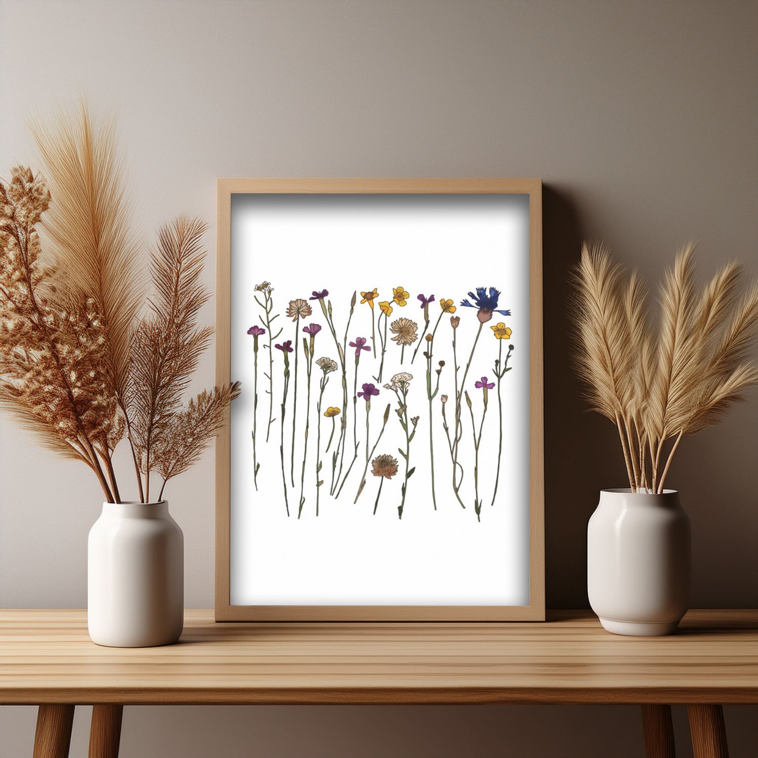 Droogbloemen poster muurdecoratie
