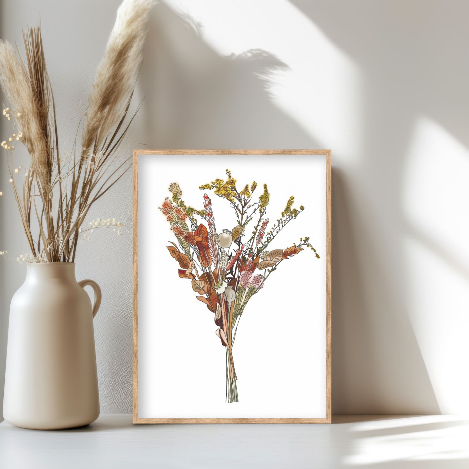 Boeket droogbloemen poster print