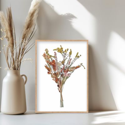 Boeket droogbloemen poster print
