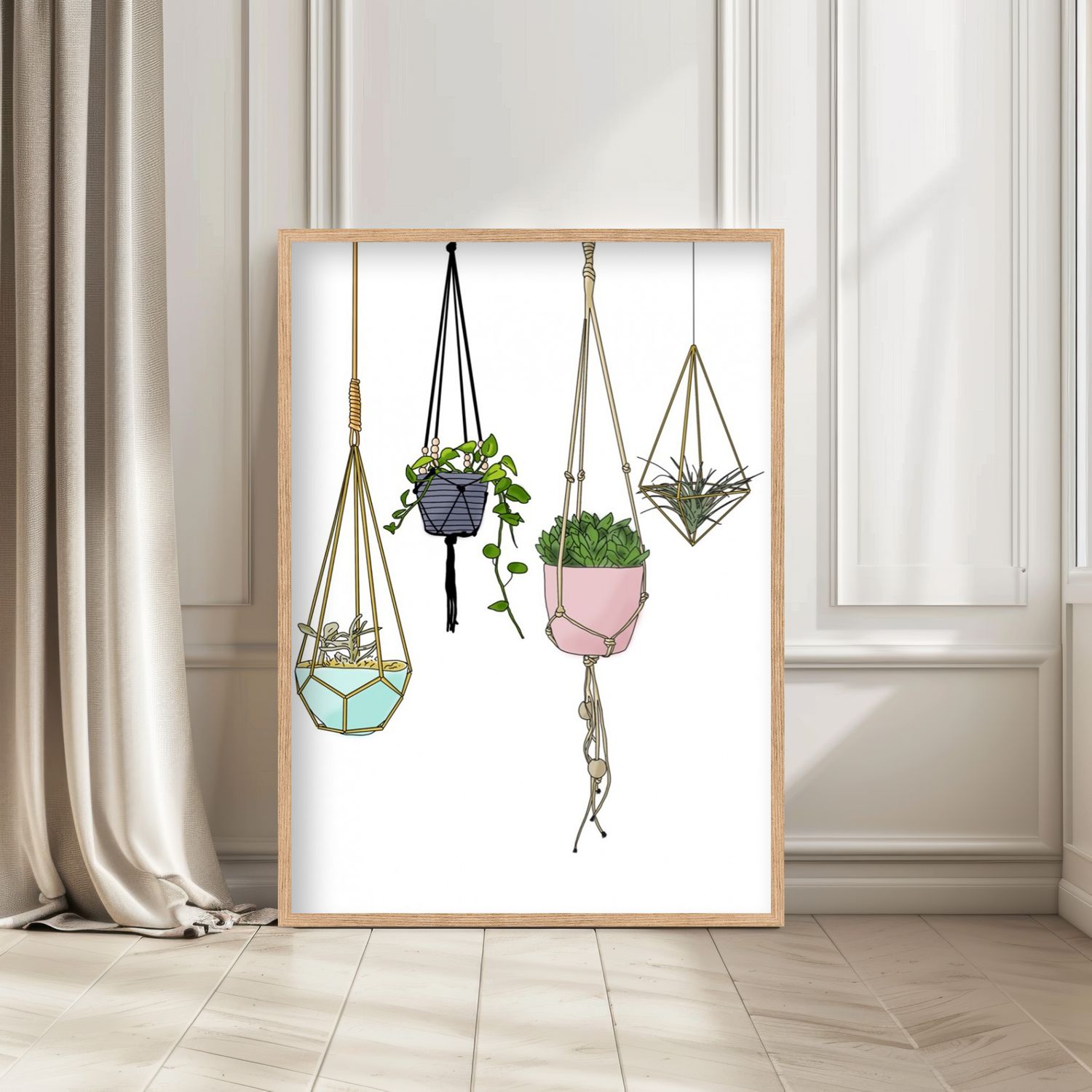 Poster print met hangplanten