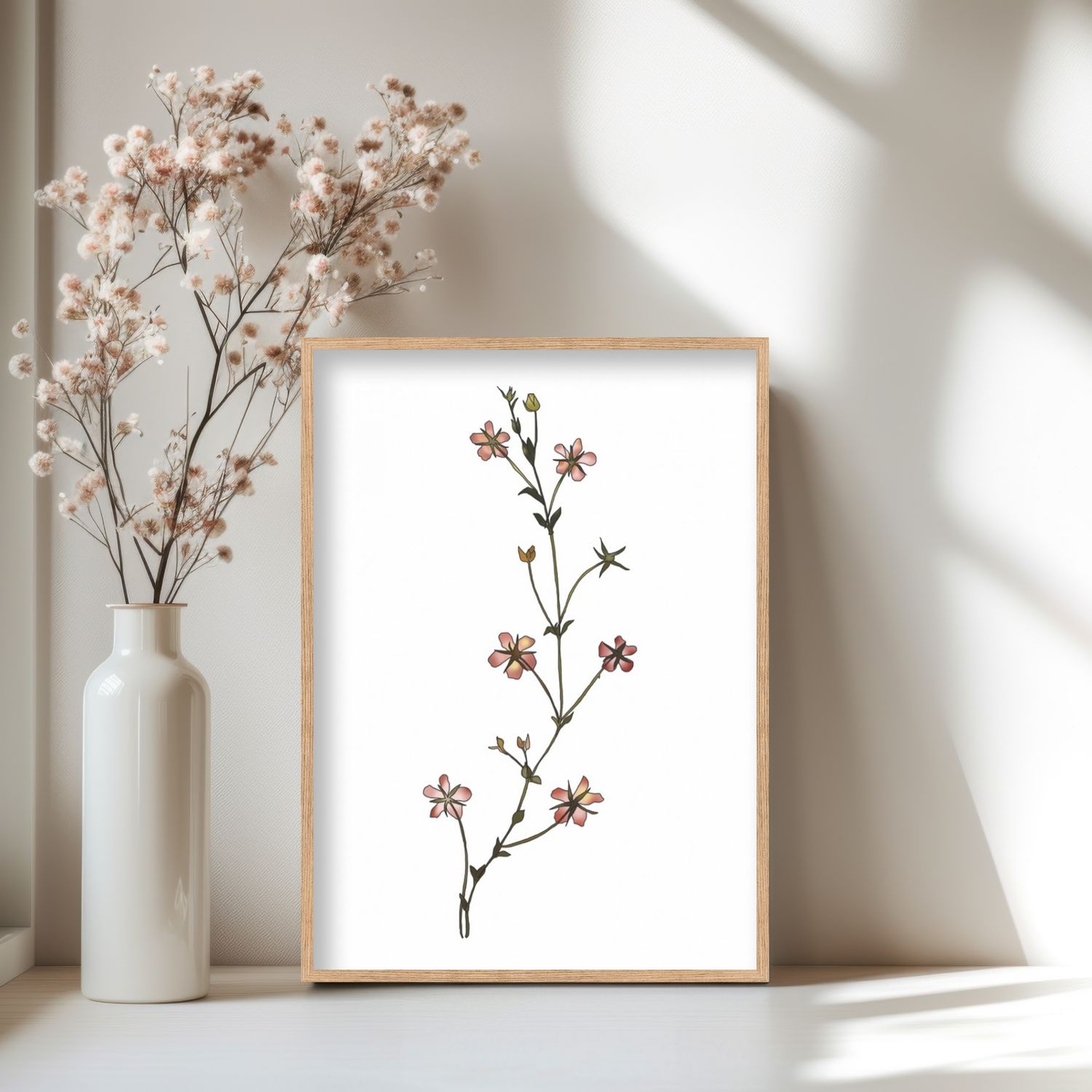 Roze bloemen poster 