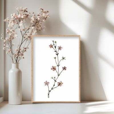 Roze bloemen poster 