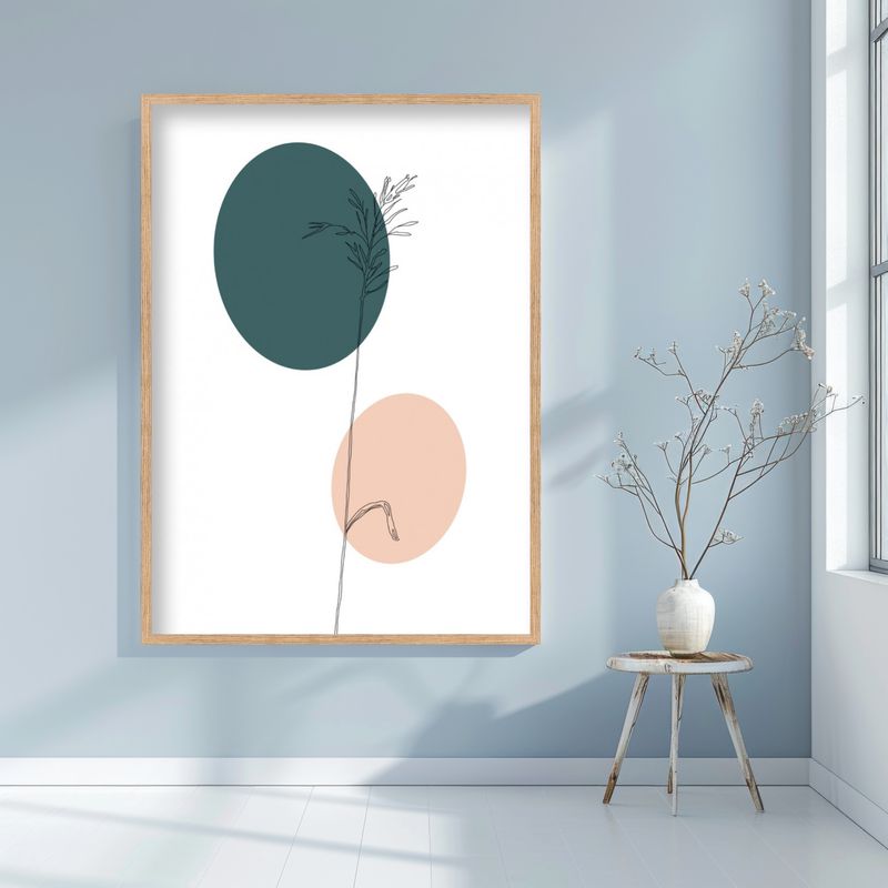 Bloemen poster print met pluim