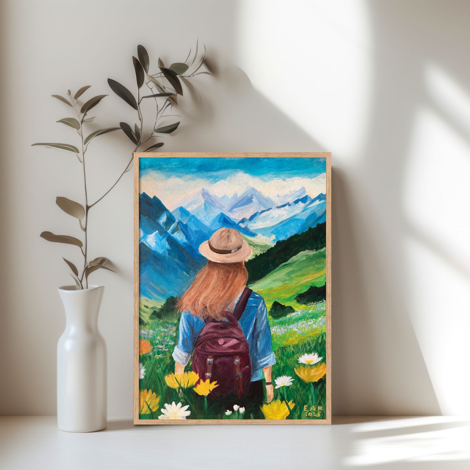 Poster Woman in the Mountains