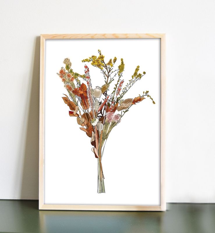 Droogbloemen print
