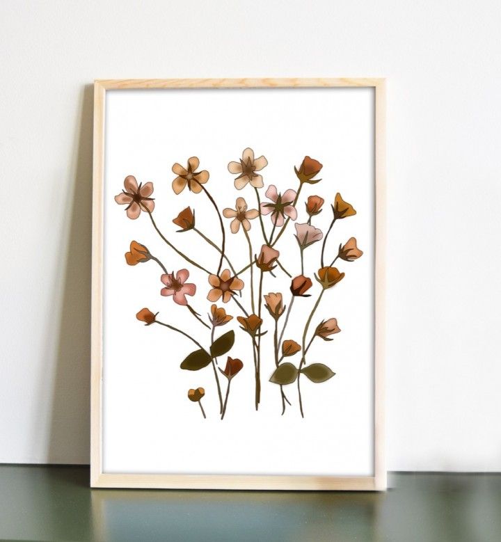 Botanische herfstposter Autumn Harmony – gedroogde bloemen poster