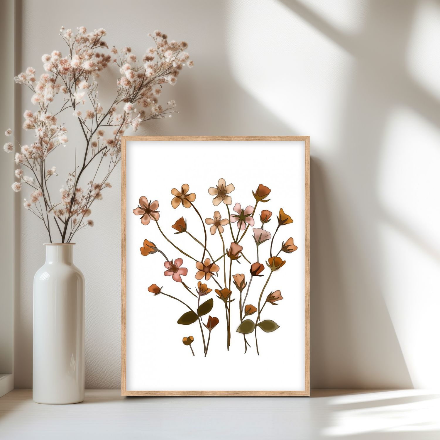 Botanische herfstposter Autumn Harmony – gedroogde bloemen poster