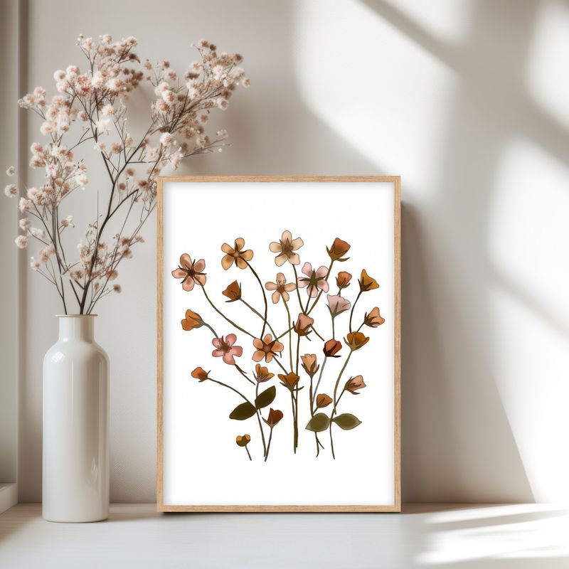 Botanische herfstposter Autumn Harmony – gedroogde bloemen poster