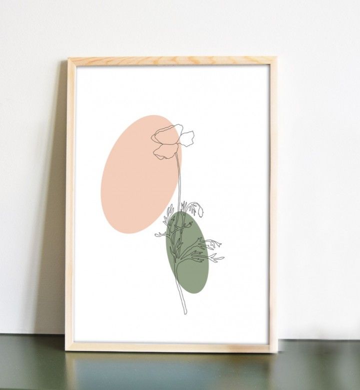 Klaproos poster botanische print
