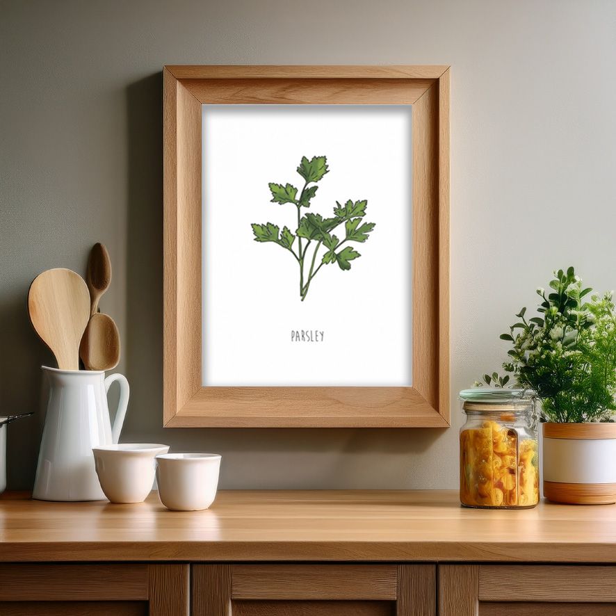 Kruidenposter peterselie keuken print