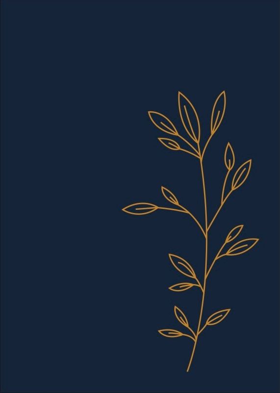 Poster Goudfolie – minimalistiche takje op blauw