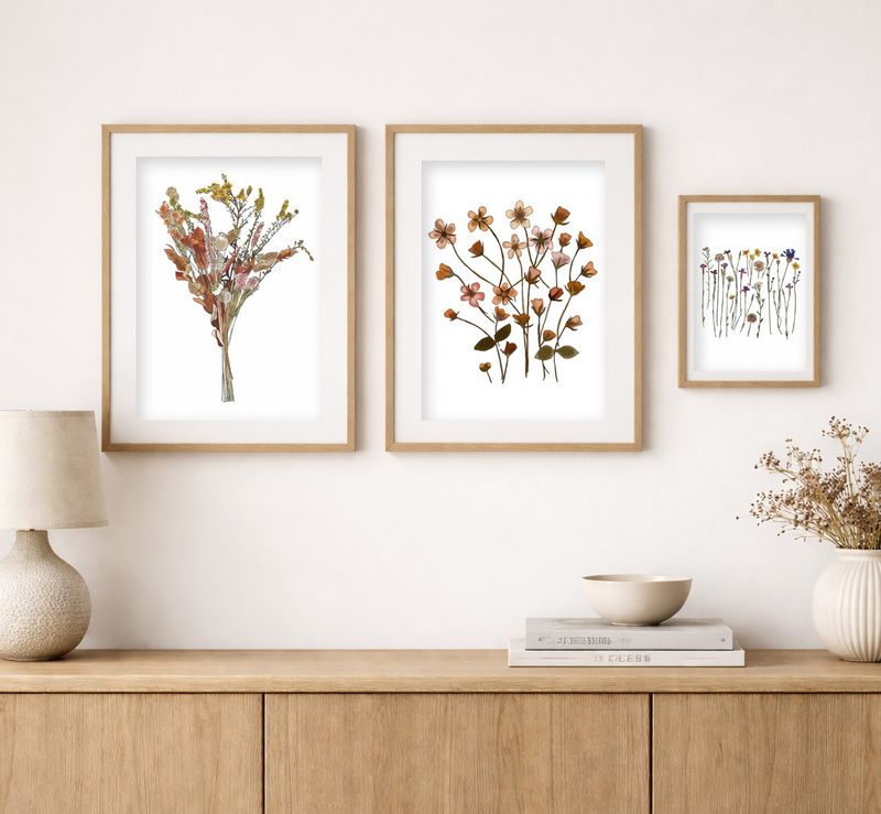 Botanische wall set (2x A4 + 1x A5) – Warme natuurtinten – Studio Lof