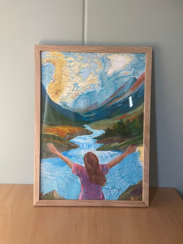 Open Valley – origineel kunstwerk op kaart A4