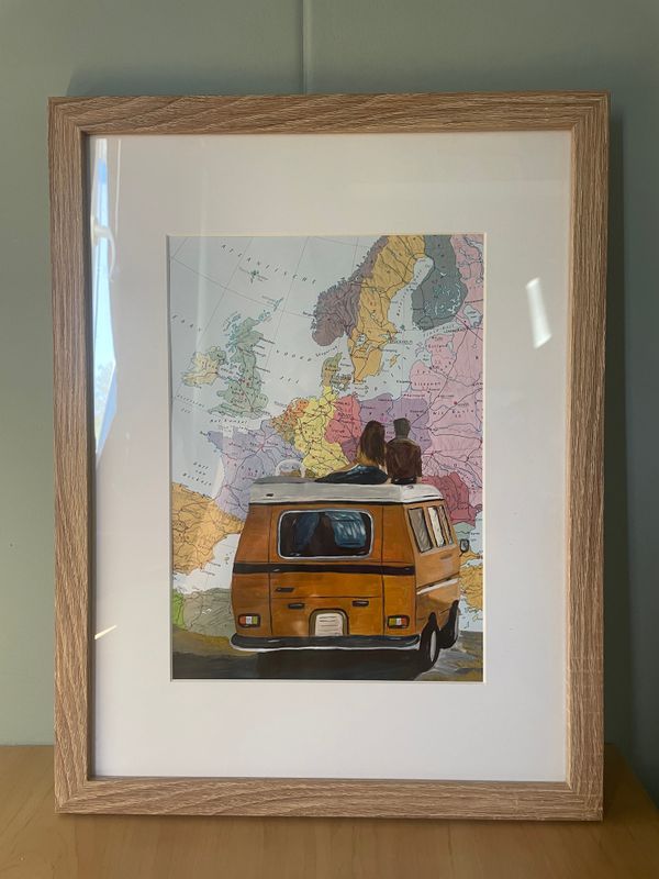 On the Road – origineel kunstwerk op kaart