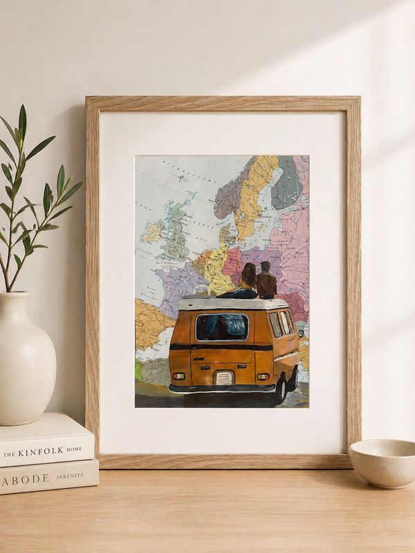 On the Road – origineel kunstwerk op kaart