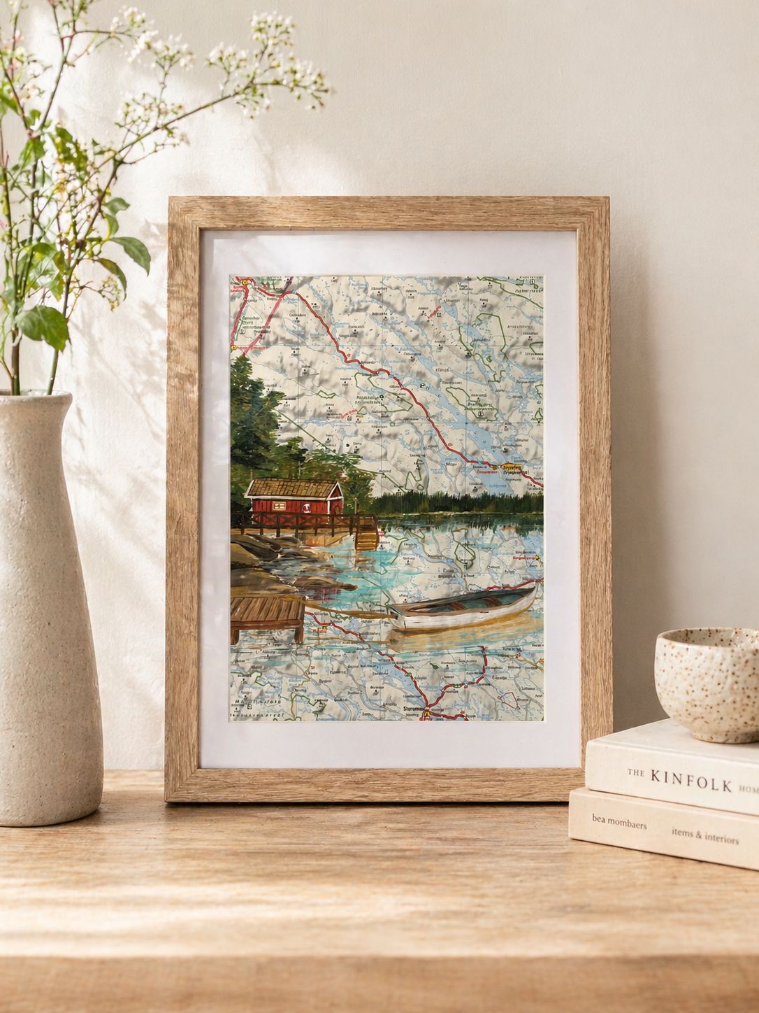 Lakeside Cabin – origineel kunstwerk op kaart