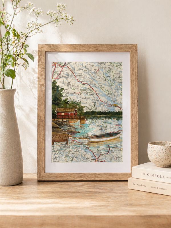 Lakeside Cabin – origineel kunstwerk op kaart