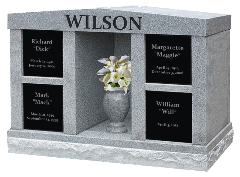 Cremation Unit 4 Niche with Alcove