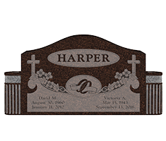 Vertical Exaggerated Serp Top with Carved Columns