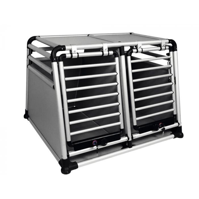 Aluminium Travelbox superior dubbel met gasveer en slot large