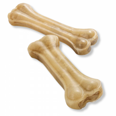 Kauwbot van geperst Runderhuid 15 cm ca. 100 gram per stuk