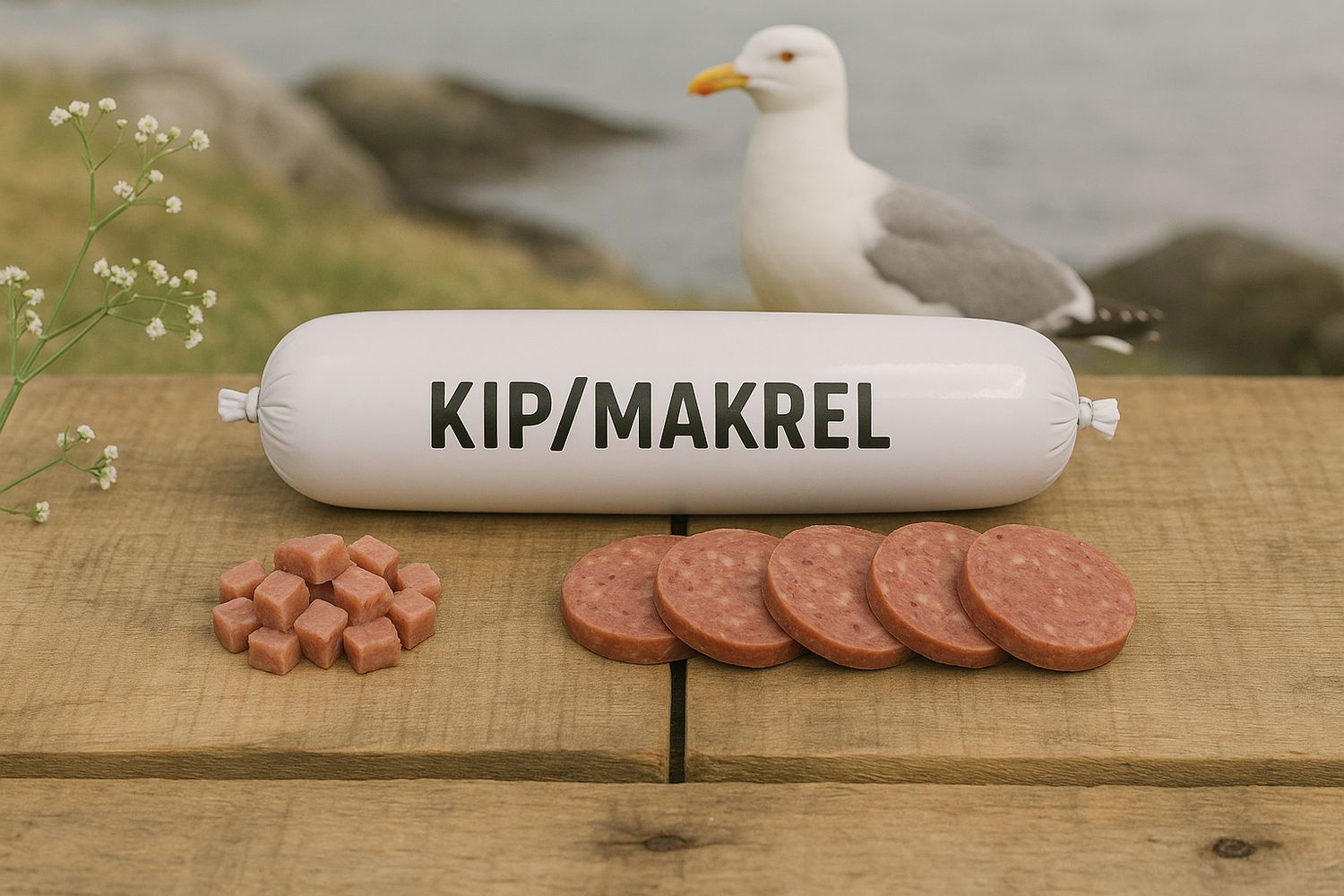 800 gram Houdbare worst Kip/Makreel