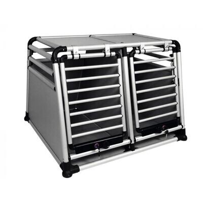 Aluminium Travelbox superior dubbel met gasveer en slot XL Aluminium Travelbox superior dubbel met gasveer en slot XL