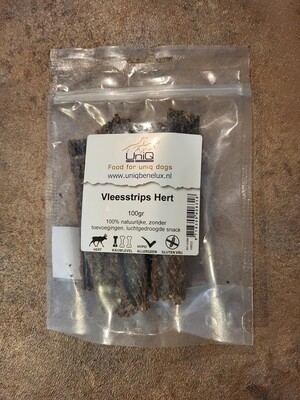 Vleesstrips Hert - zak van 100 gram