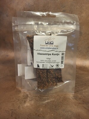 Vleesstrips Konijn - zak van 100 gram