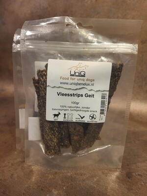 Vleesstrips Geit - zak van 100 gram