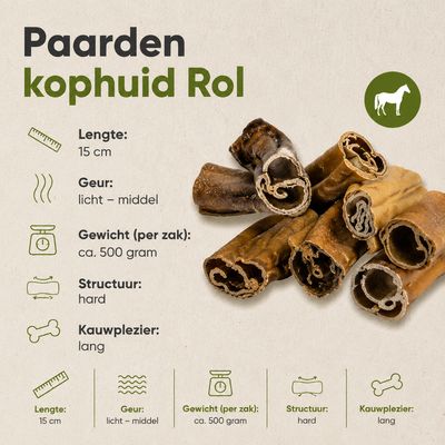 Paarden Kophuidrol - lengte ca. 15 cm, 500g Paarden Kophuidrol - lengte ca. 15 cm, 500g