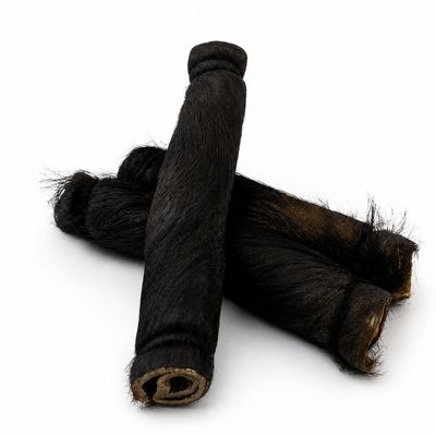 Runderkophuid Rol met vacht - 30 cm