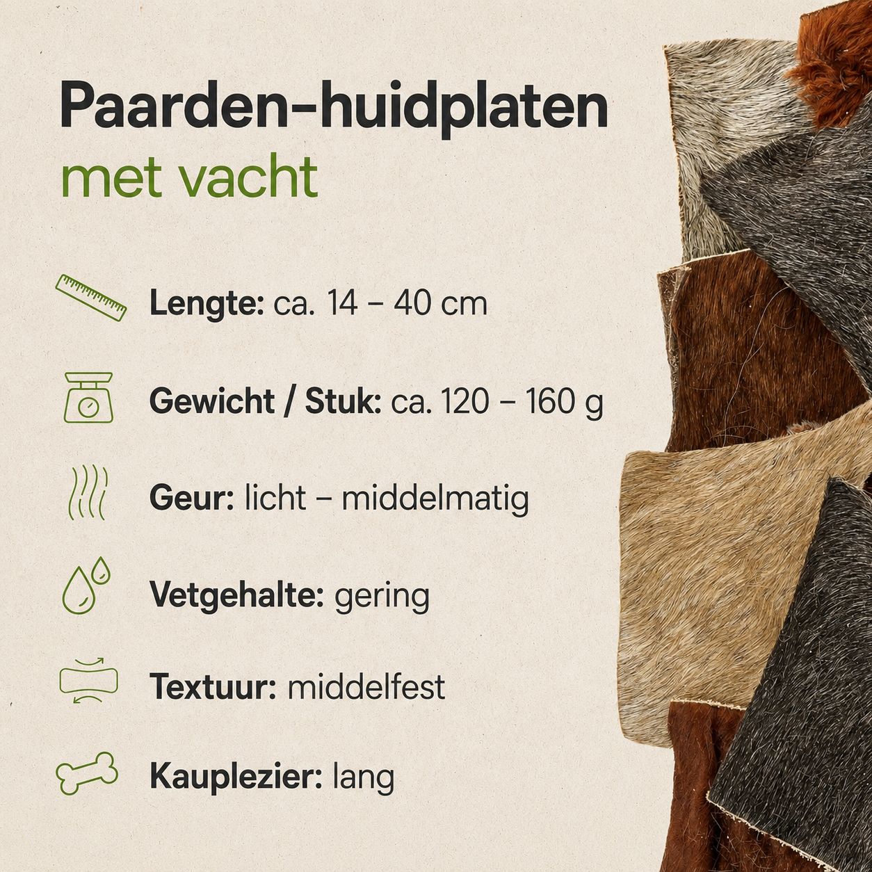 Paardenhuid platen met vacht