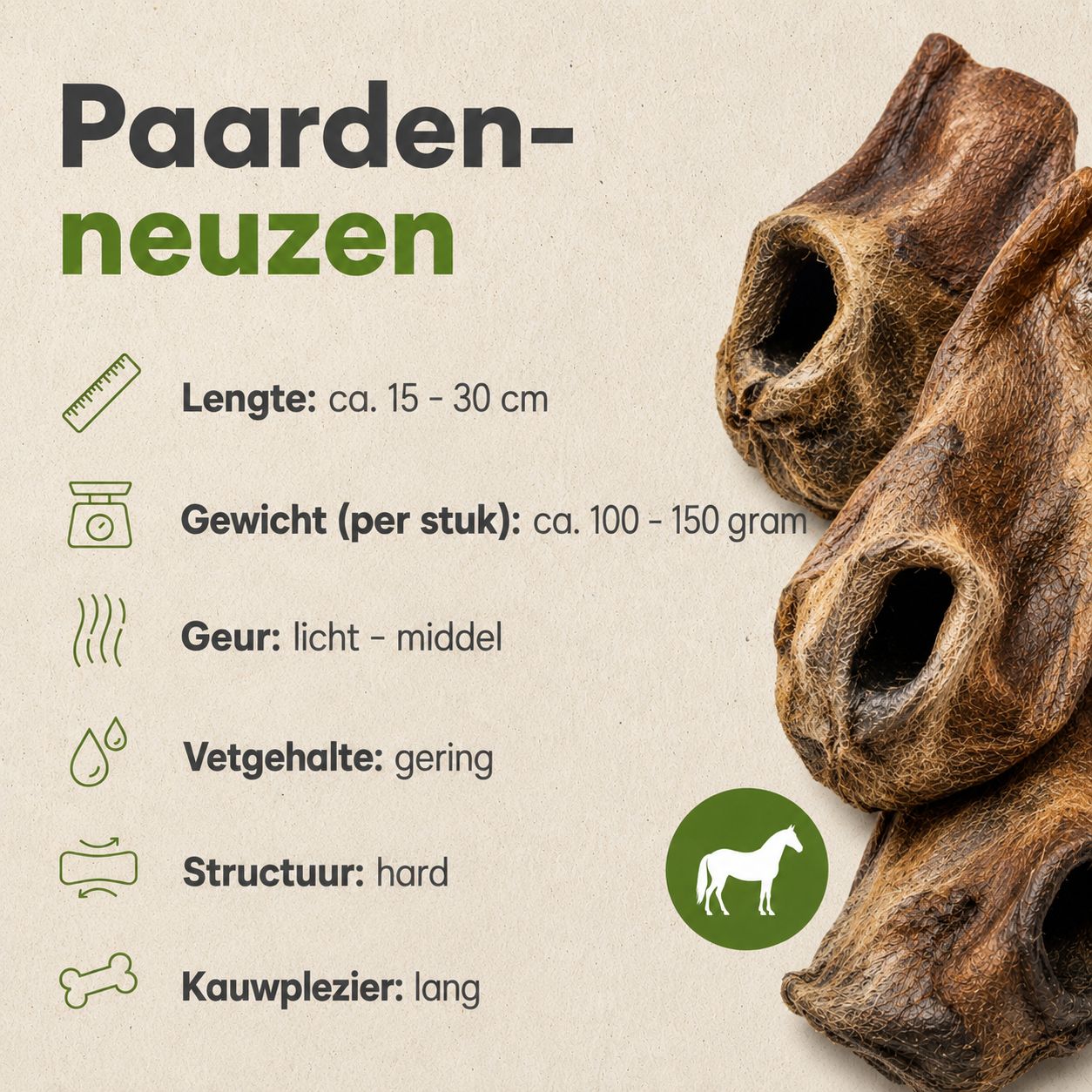 Gedroogde Paarden neus