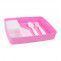 Boite repas &quot;Lunch&quot; enfant en plastique rose avec couvercle personnalisable et couverts   PRIX  ENTRE : 28.00€ à 19.60€