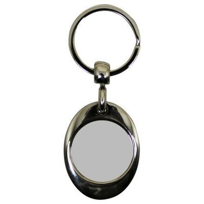 deux porte-clés ovales en métal avec jeton caddie  PRIX ENTRE 23.00€ à 16.10