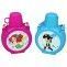 Gourde enfant en plastique fuchsia ou bleue avec lanière de même couleur et bouchon tasse les prix de 20 € a 16€
