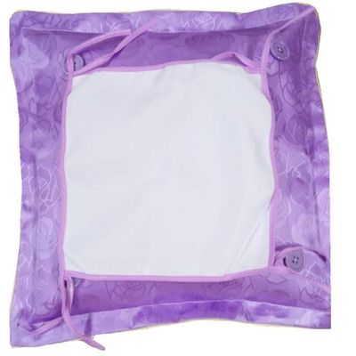 . Deux  Housses de coussin violet avec boutons 38*38cm  PRIX  ENTRE : 28.00€ à 19.60€